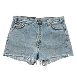 Vintage Levi’s Orange Tab Cutoff Shorts – Light Wash High-Rise Denim 36” waist